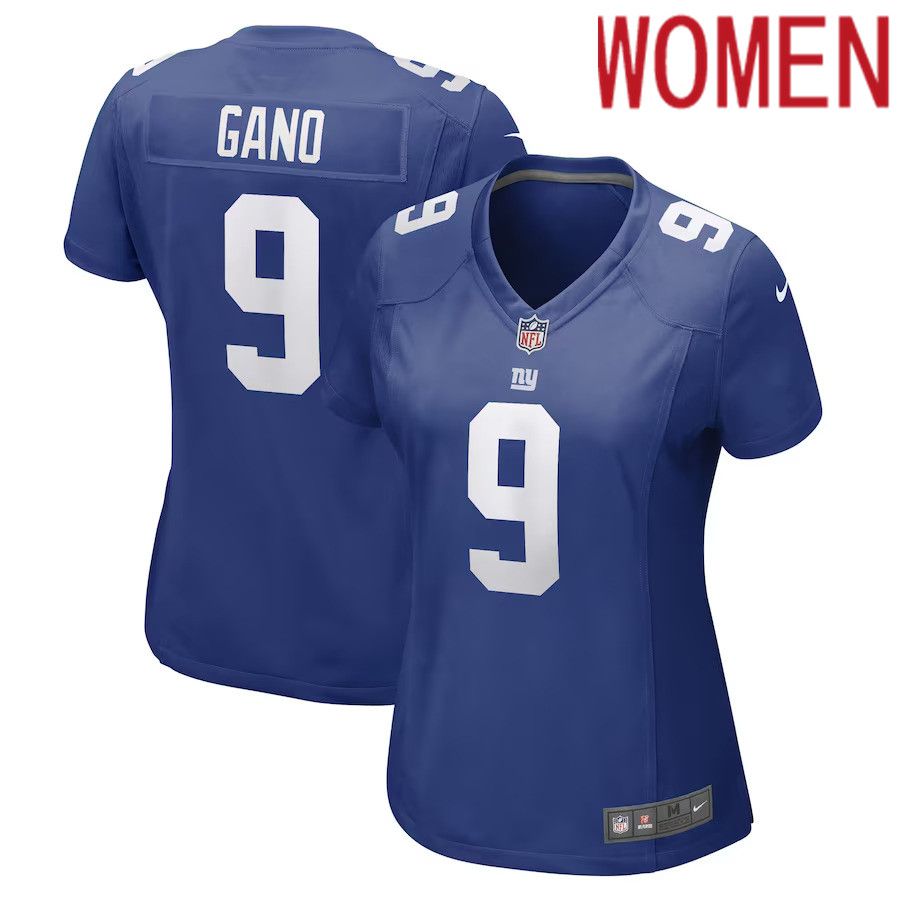 Women New York Giants #9 Graham Gano Nike Royal Team Game Player NFL Jersey